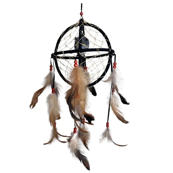 3d  Orbit Shaped Dreamcatcher with Wolf - Picture 1 of 6